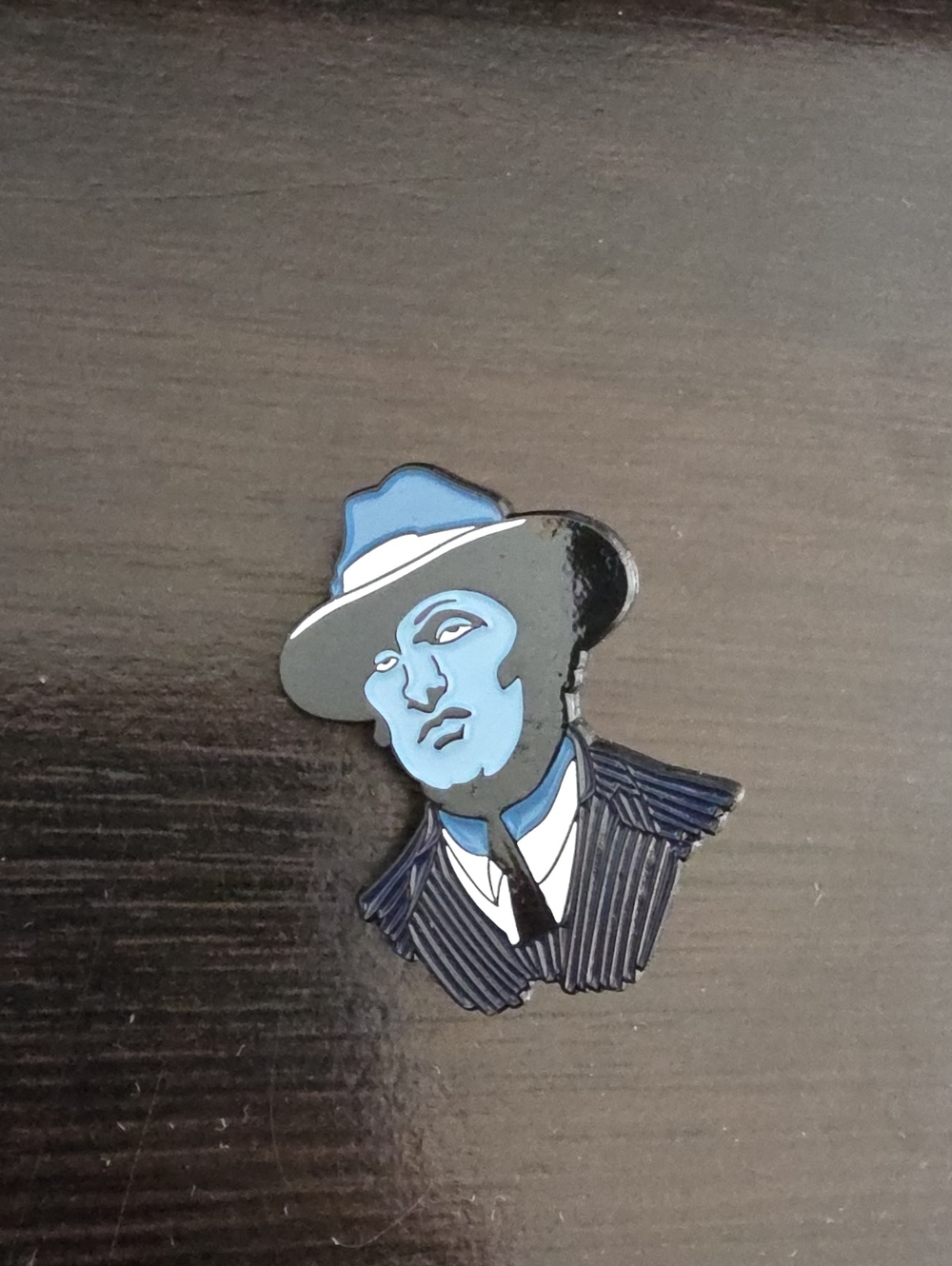 Blue Gentleman Enamel Pin- Mob Big Apple Board Game